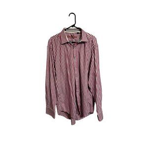 Robert Graham Mens Long-Sleeve Pink & Blue Checkered Button-Up Shirt Size 2XL